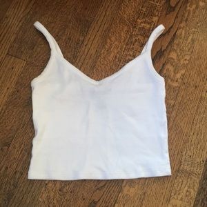 Cropped white tank top!